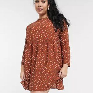 ASOS DESIGN Curve long sleeve smock mini dress